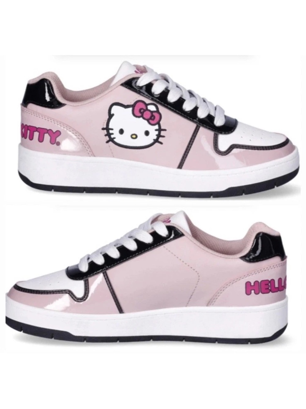 Hello Kitty Pink Sneakers Women 7 Sanrio Court Shoes NWT Black